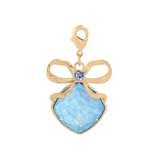 Blue Gem with Bow Austrian Crystal Charm by Bead Landing™